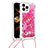 Coque Silicone Housse Etui Gel Bling-Bling avec Laniere Strap S03 pour Apple iPhone 13 Pro Petit