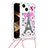 Coque Silicone Housse Etui Gel Bling-Bling avec Laniere Strap S03 pour Apple iPhone 14 Plus Mixte