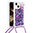 Coque Silicone Housse Etui Gel Bling-Bling avec Laniere Strap S03 pour Apple iPhone 14 Plus Petit