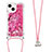 Coque Silicone Housse Etui Gel Bling-Bling avec Laniere Strap S03 pour Apple iPhone 14 Plus Petit