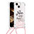 Coque Silicone Housse Etui Gel Bling-Bling avec Laniere Strap S03 pour Apple iPhone 14 Plus Petit