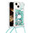 Coque Silicone Housse Etui Gel Bling-Bling avec Laniere Strap S03 pour Apple iPhone 14 Plus Petit