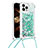 Coque Silicone Housse Etui Gel Bling-Bling avec Laniere Strap S03 pour Apple iPhone 14 Pro Max Vert