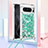 Coque Silicone Housse Etui Gel Bling-Bling avec Laniere Strap S03 pour Google Pixel 8 Pro 5G Vert