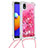 Coque Silicone Housse Etui Gel Bling-Bling avec Laniere Strap S03 pour Samsung Galaxy A01 Core Petit