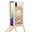 Coque Silicone Housse Etui Gel Bling-Bling avec Laniere Strap S03 pour Samsung Galaxy A02 Petit