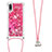 Coque Silicone Housse Etui Gel Bling-Bling avec Laniere Strap S03 pour Samsung Galaxy A02 Petit