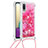 Coque Silicone Housse Etui Gel Bling-Bling avec Laniere Strap S03 pour Samsung Galaxy A02 Petit