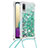 Coque Silicone Housse Etui Gel Bling-Bling avec Laniere Strap S03 pour Samsung Galaxy A02 Petit