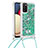 Coque Silicone Housse Etui Gel Bling-Bling avec Laniere Strap S03 pour Samsung Galaxy A02s Vert