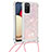 Coque Silicone Housse Etui Gel Bling-Bling avec Laniere Strap S03 pour Samsung Galaxy A03s Petit