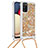 Coque Silicone Housse Etui Gel Bling-Bling avec Laniere Strap S03 pour Samsung Galaxy A03s Petit