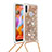 Coque Silicone Housse Etui Gel Bling-Bling avec Laniere Strap S03 pour Samsung Galaxy A11 Petit