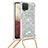 Coque Silicone Housse Etui Gel Bling-Bling avec Laniere Strap S03 pour Samsung Galaxy A12 5G Argent