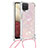 Coque Silicone Housse Etui Gel Bling-Bling avec Laniere Strap S03 pour Samsung Galaxy A12 5G Rose