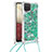 Coque Silicone Housse Etui Gel Bling-Bling avec Laniere Strap S03 pour Samsung Galaxy A12 5G Vert