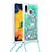 Coque Silicone Housse Etui Gel Bling-Bling avec Laniere Strap S03 pour Samsung Galaxy A20 Petit