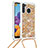 Coque Silicone Housse Etui Gel Bling-Bling avec Laniere Strap S03 pour Samsung Galaxy A21 Petit