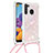 Coque Silicone Housse Etui Gel Bling-Bling avec Laniere Strap S03 pour Samsung Galaxy A21 Petit