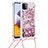 Coque Silicone Housse Etui Gel Bling-Bling avec Laniere Strap S03 pour Samsung Galaxy A22 5G Petit