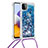 Coque Silicone Housse Etui Gel Bling-Bling avec Laniere Strap S03 pour Samsung Galaxy A22s 5G Petit