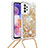 Coque Silicone Housse Etui Gel Bling-Bling avec Laniere Strap S03 pour Samsung Galaxy A23 4G Petit