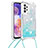 Coque Silicone Housse Etui Gel Bling-Bling avec Laniere Strap S03 pour Samsung Galaxy A23 4G Petit