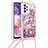 Coque Silicone Housse Etui Gel Bling-Bling avec Laniere Strap S03 pour Samsung Galaxy A23 4G Petit