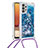 Coque Silicone Housse Etui Gel Bling-Bling avec Laniere Strap S03 pour Samsung Galaxy A32 5G Petit