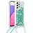 Coque Silicone Housse Etui Gel Bling-Bling avec Laniere Strap S03 pour Samsung Galaxy A33 5G Petit