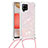 Coque Silicone Housse Etui Gel Bling-Bling avec Laniere Strap S03 pour Samsung Galaxy A42 5G Rose