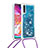 Coque Silicone Housse Etui Gel Bling-Bling avec Laniere Strap S03 pour Samsung Galaxy A70S Petit