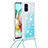 Coque Silicone Housse Etui Gel Bling-Bling avec Laniere Strap S03 pour Samsung Galaxy A71 4G A715 Bleu Ciel