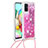 Coque Silicone Housse Etui Gel Bling-Bling avec Laniere Strap S03 pour Samsung Galaxy A71 4G A715 Petit