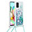 Coque Silicone Housse Etui Gel Bling-Bling avec Laniere Strap S03 pour Samsung Galaxy A71 4G A715 Vert