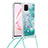 Coque Silicone Housse Etui Gel Bling-Bling avec Laniere Strap S03 pour Samsung Galaxy A81 Petit