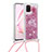 Coque Silicone Housse Etui Gel Bling-Bling avec Laniere Strap S03 pour Samsung Galaxy A81 Petit