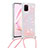 Coque Silicone Housse Etui Gel Bling-Bling avec Laniere Strap S03 pour Samsung Galaxy A81 Rose