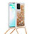 Coque Silicone Housse Etui Gel Bling-Bling avec Laniere Strap S03 pour Samsung Galaxy A91 Or