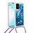 Coque Silicone Housse Etui Gel Bling-Bling avec Laniere Strap S03 pour Samsung Galaxy A91 Petit
