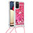 Coque Silicone Housse Etui Gel Bling-Bling avec Laniere Strap S03 pour Samsung Galaxy F02S SM-E025F Petit