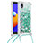 Coque Silicone Housse Etui Gel Bling-Bling avec Laniere Strap S03 pour Samsung Galaxy M01 Core Petit