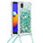 Coque Silicone Housse Etui Gel Bling-Bling avec Laniere Strap S03 pour Samsung Galaxy M01 Core Vert