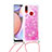 Coque Silicone Housse Etui Gel Bling-Bling avec Laniere Strap S03 pour Samsung Galaxy M01s Petit