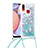 Coque Silicone Housse Etui Gel Bling-Bling avec Laniere Strap S03 pour Samsung Galaxy M01s Petit