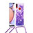 Coque Silicone Housse Etui Gel Bling-Bling avec Laniere Strap S03 pour Samsung Galaxy M01s Petit