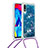 Coque Silicone Housse Etui Gel Bling-Bling avec Laniere Strap S03 pour Samsung Galaxy M10 Bleu