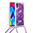 Coque Silicone Housse Etui Gel Bling-Bling avec Laniere Strap S03 pour Samsung Galaxy M10 Petit