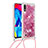 Coque Silicone Housse Etui Gel Bling-Bling avec Laniere Strap S03 pour Samsung Galaxy M10 Petit