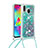 Coque Silicone Housse Etui Gel Bling-Bling avec Laniere Strap S03 pour Samsung Galaxy M20 Petit